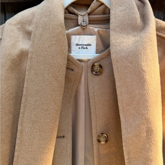 Abercrombie & Fitch Camel Cape Coat with Scarf - Picture 2 of 4